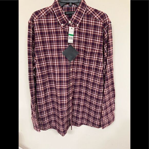 TRICOTS ST RAPHAEL L Flannel Plaid Unisex Button Down Shirt - Picture 1 of 13